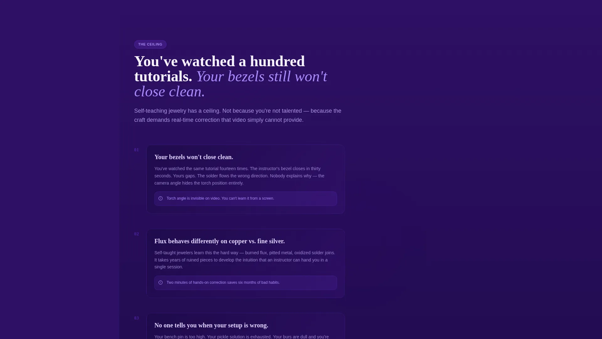 Jewelry School Landing Page Template | Electric Indigo