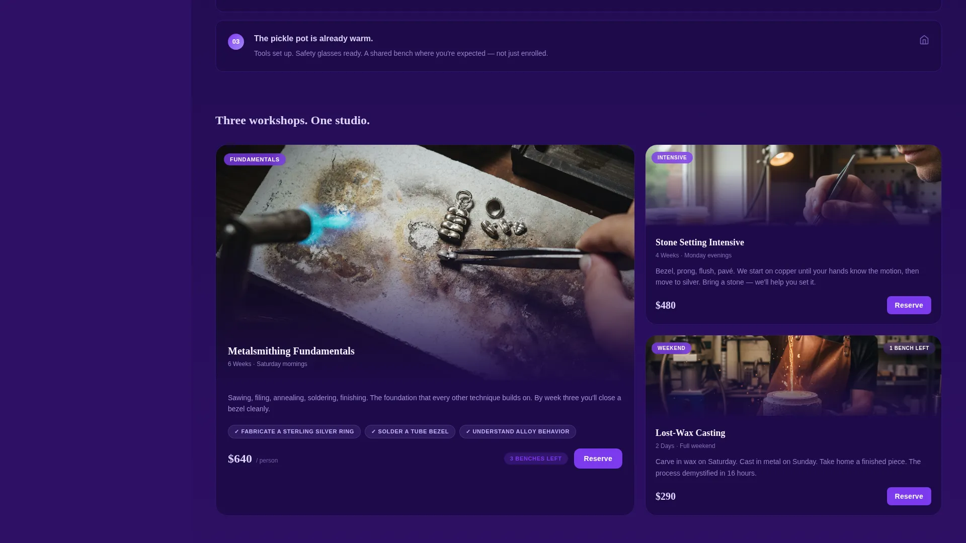 Jewelry School Landing Page Template | Electric Indigo