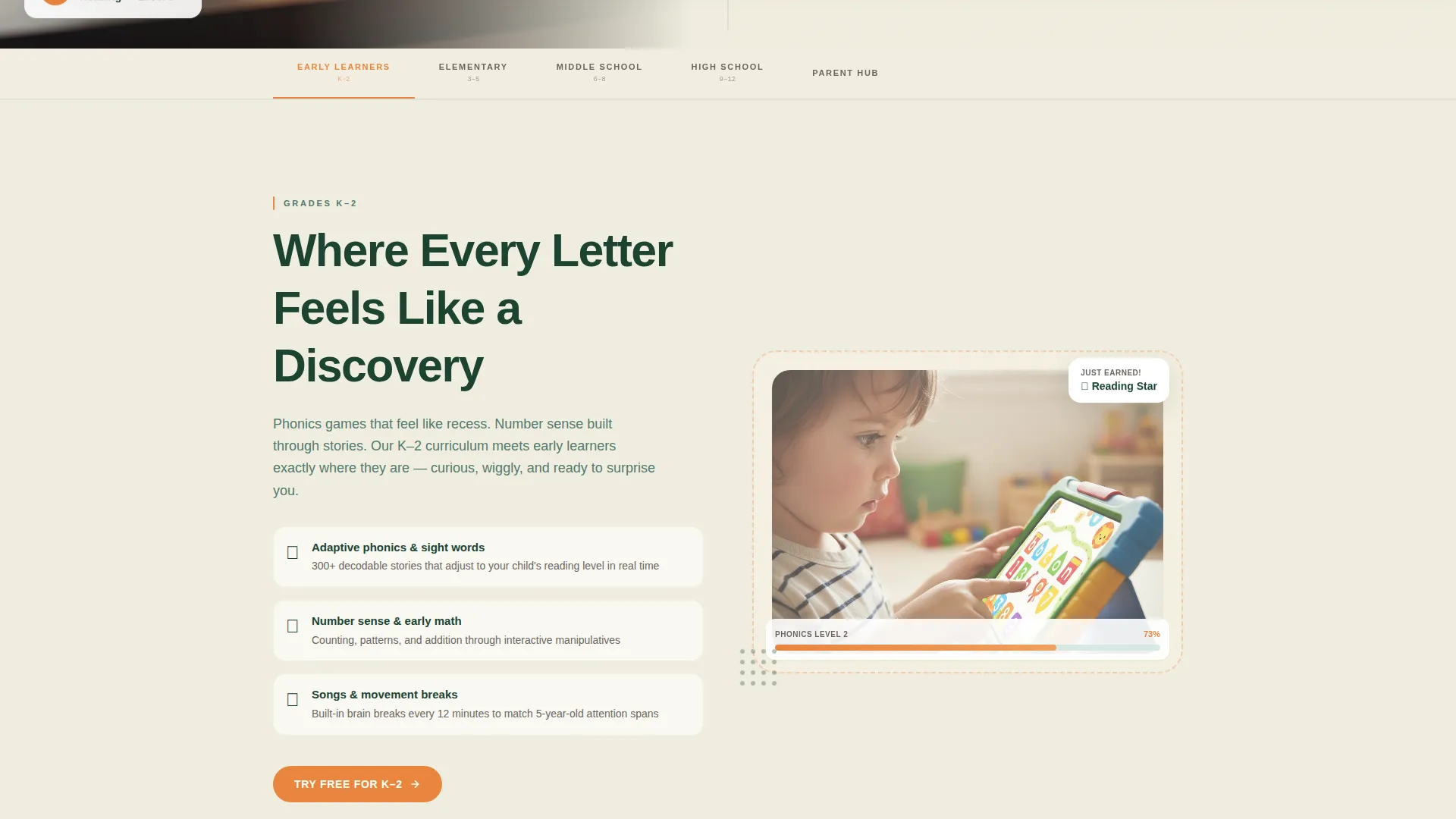 K-12 EdTech Landing Page Template