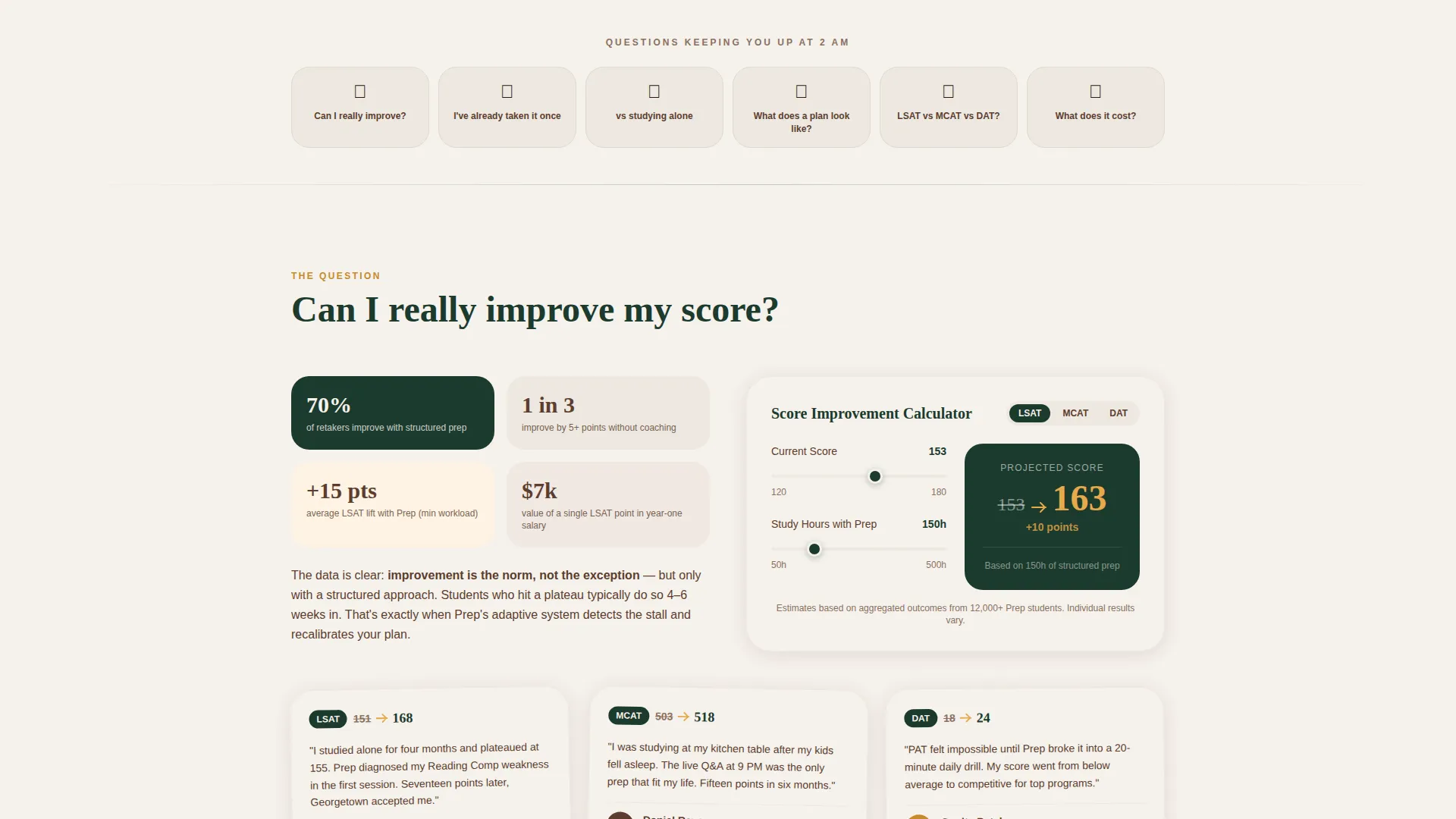 LSAT, MCAT & DAT Test Prep Landing Page Template