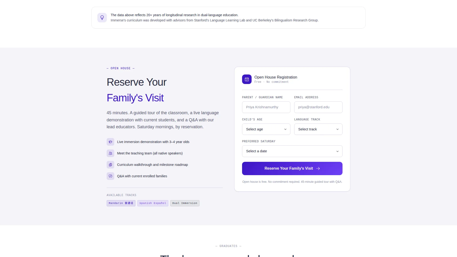Bilingual Preschool Landing Page Template