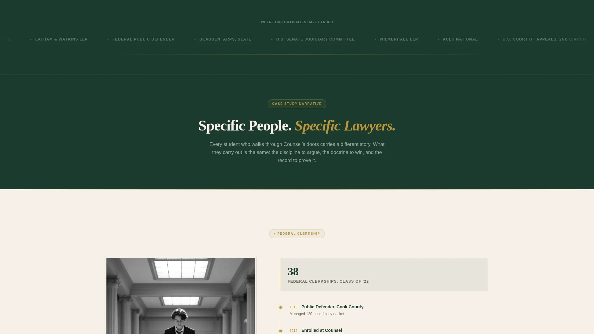 Law School Admissions Landing Page Template
