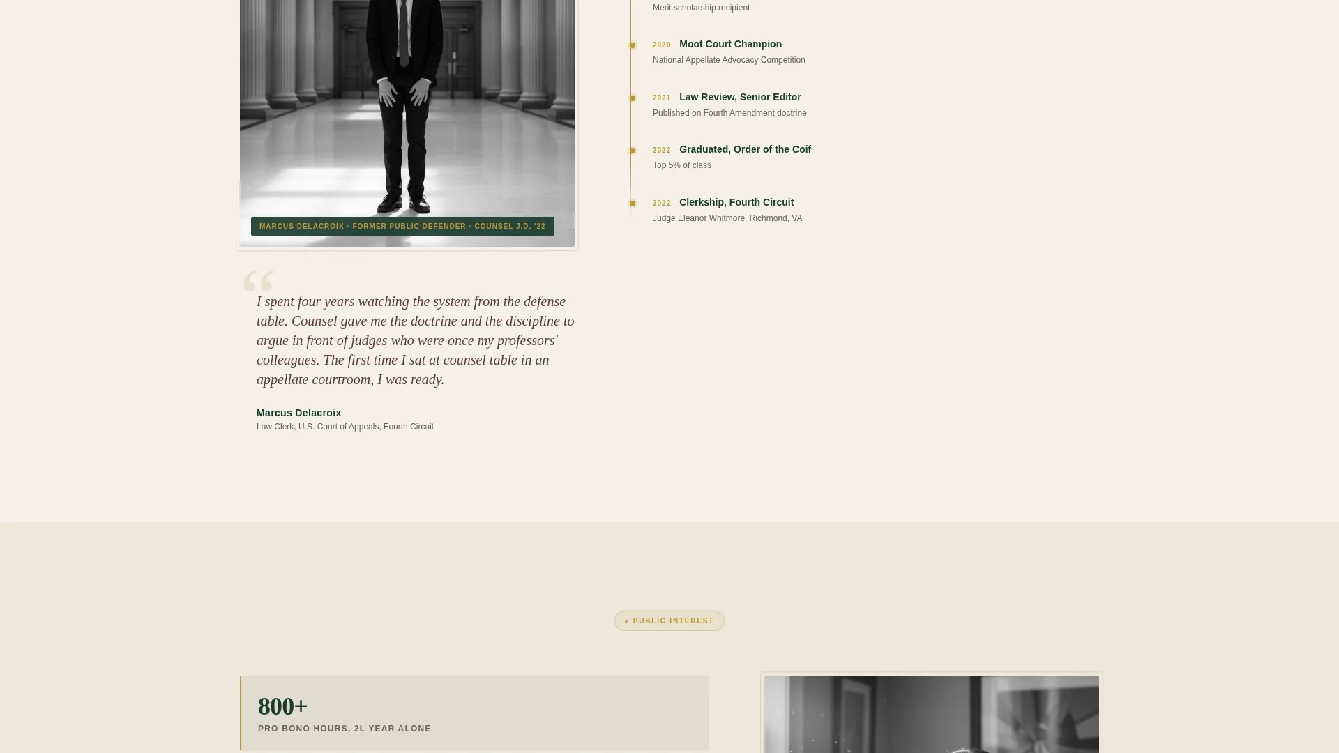 Law School Admissions Landing Page Template