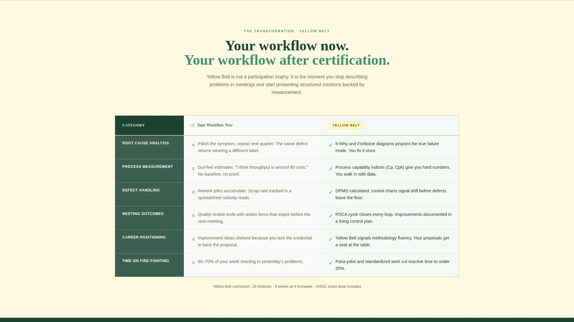 Lean Six Sigma Certification Landing Page Template