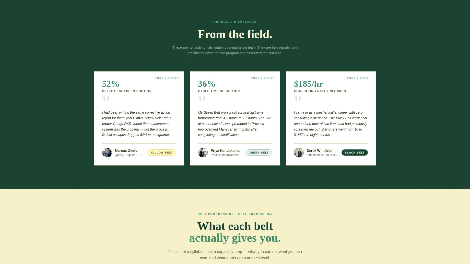 Lean Six Sigma Certification Landing Page Template