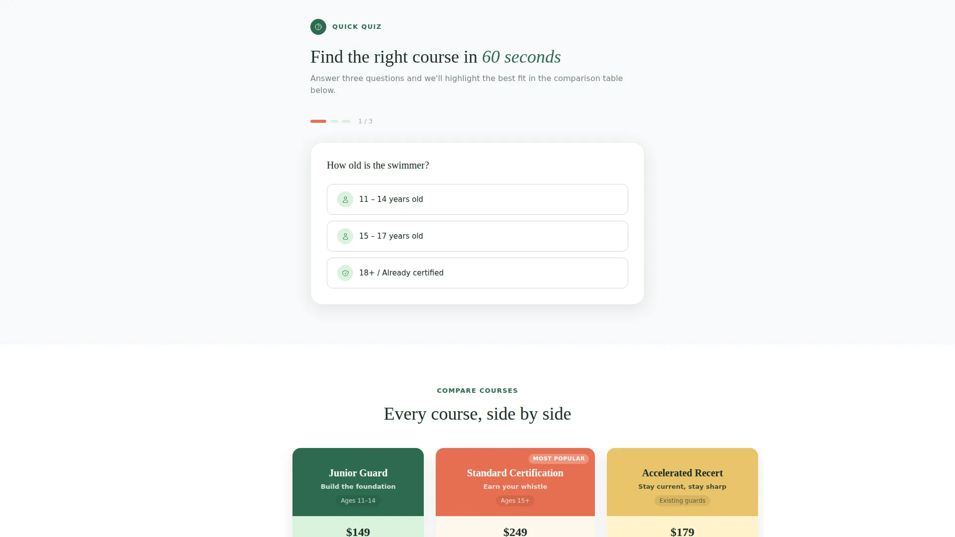 Lifeguard Certification Training Landing Page Template