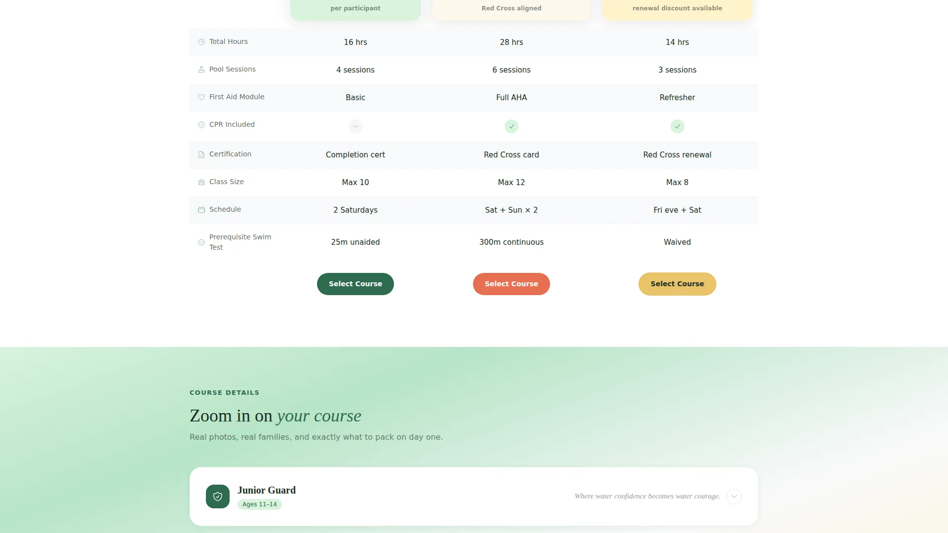 Lifeguard Certification Training Landing Page Template