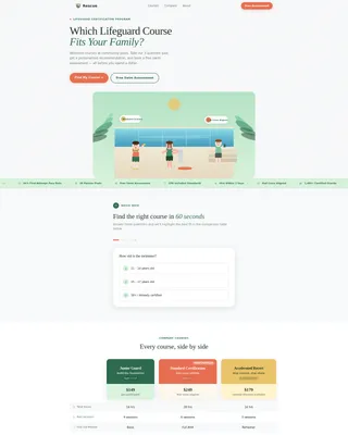 Lifeguard Certification Training Landing Page Template