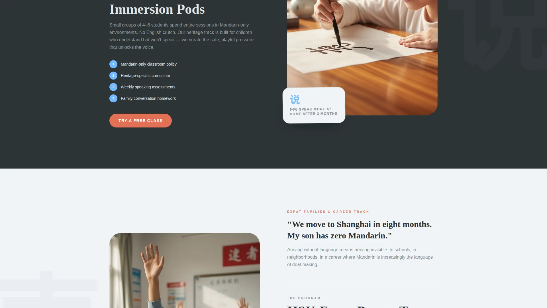 Playful Mandarin Chinese School Landing Page Template