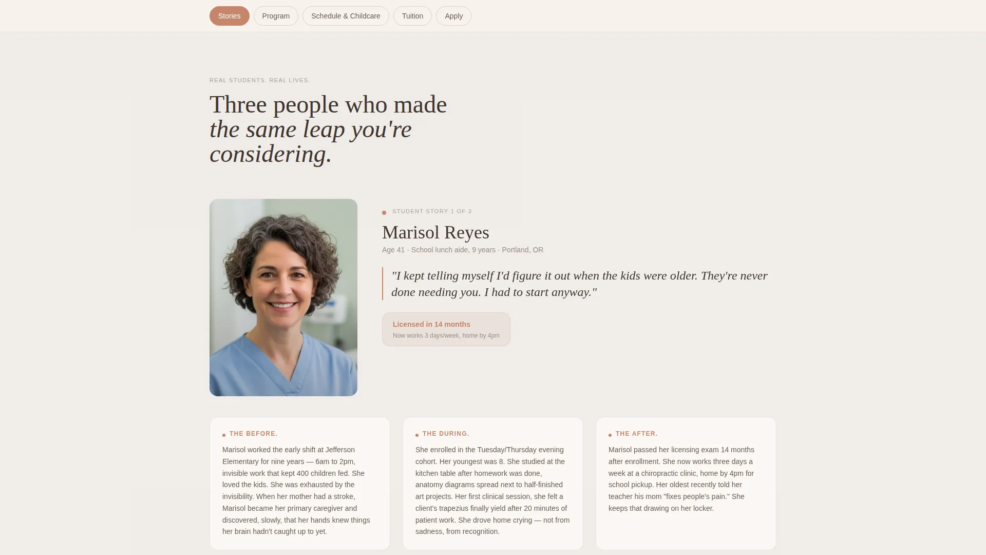 Massage Therapy School Landing Page Template