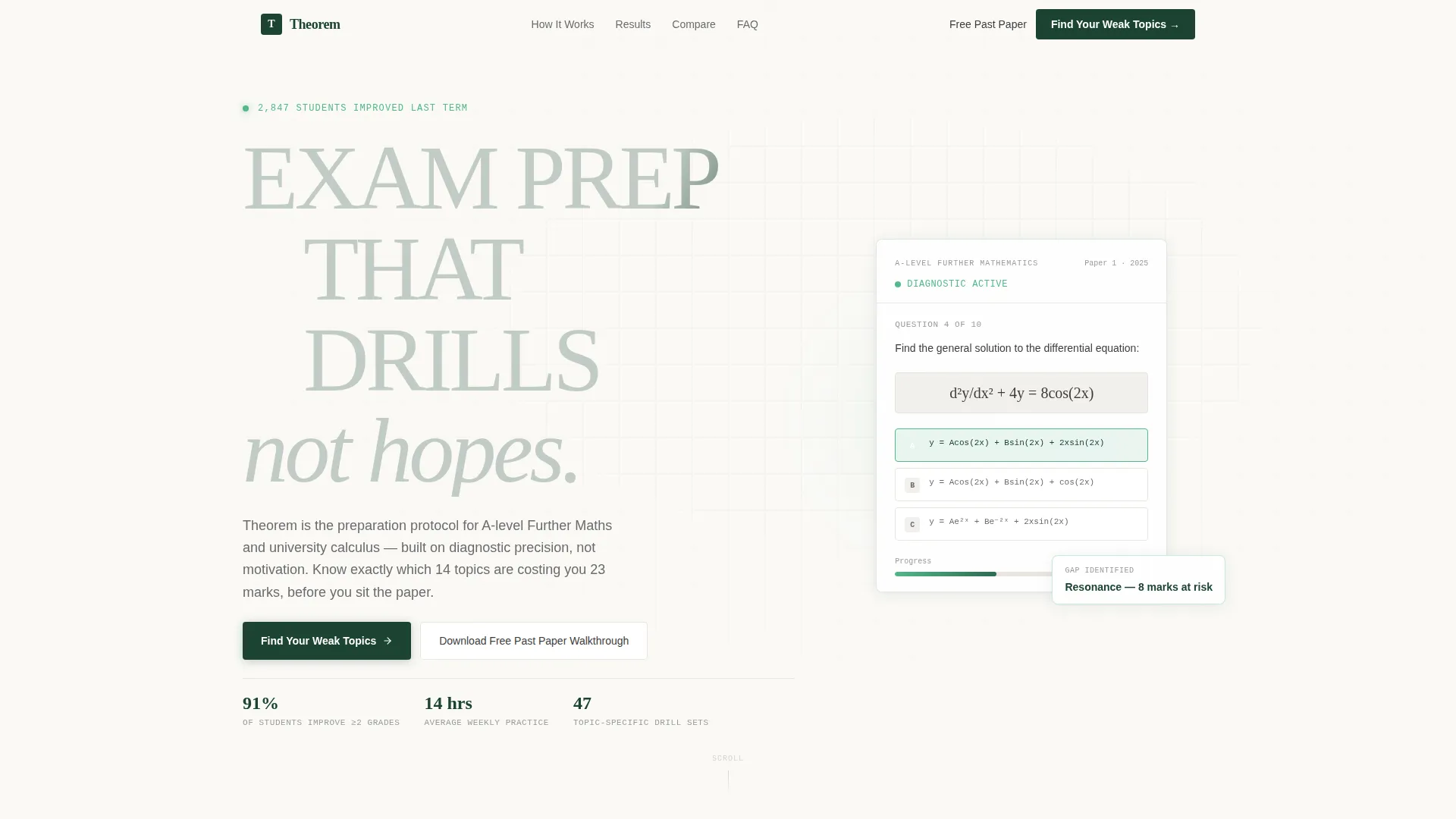 Mathematics Exam Prep Landing Page Template