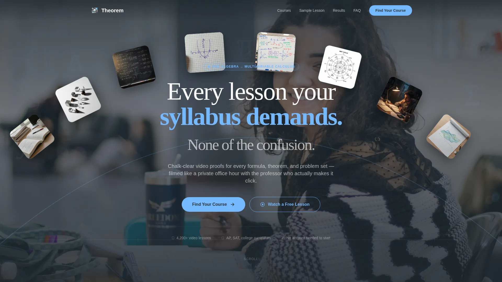 Mathematics Video Lesson Library Landing Page