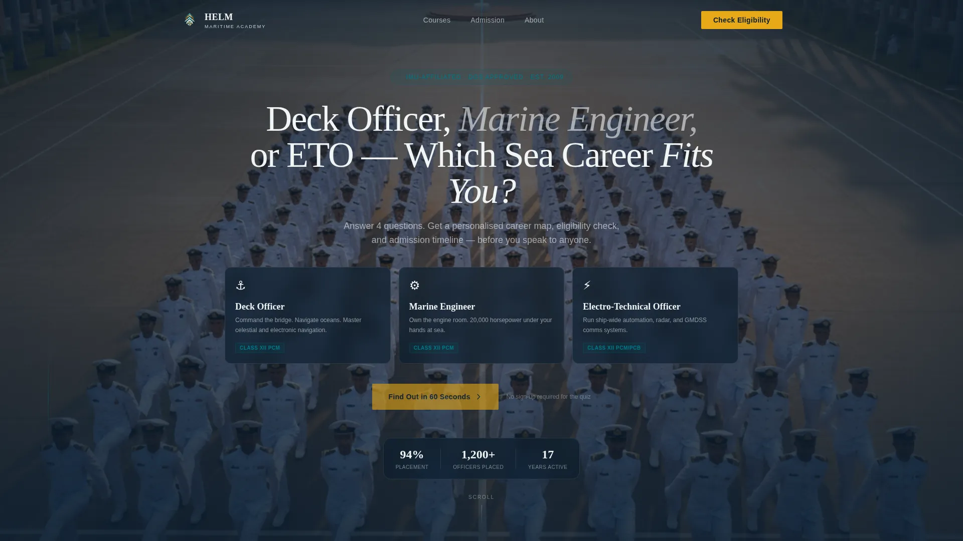 Merchant Navy Academy Landing Page Template