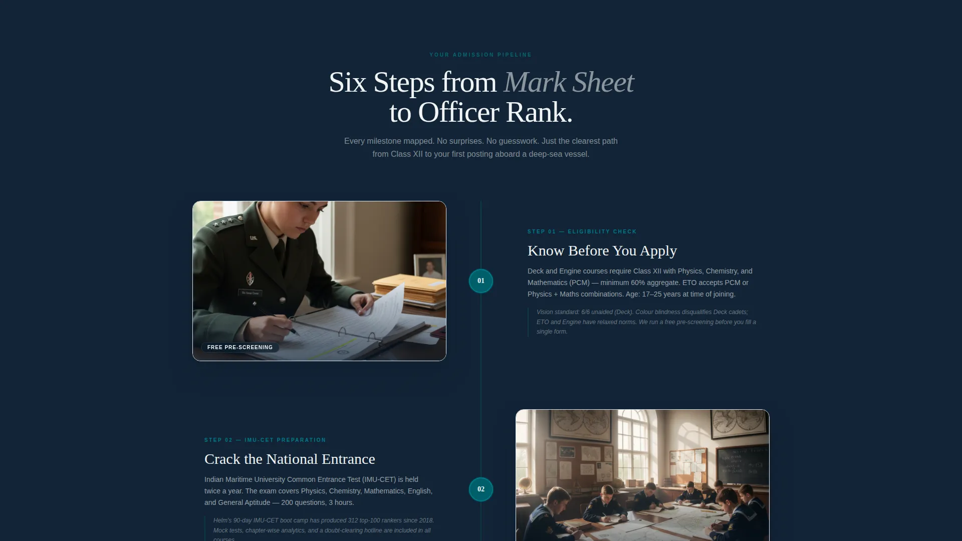 Merchant Navy Academy Landing Page Template