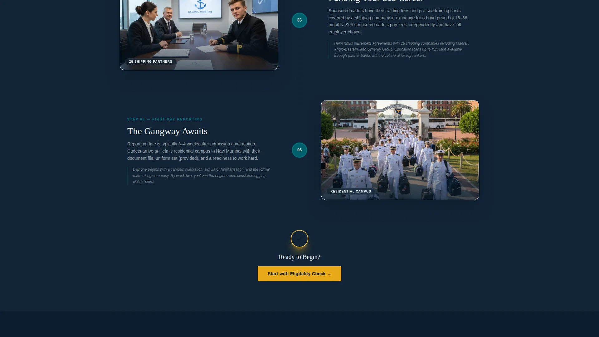 Merchant Navy Academy Landing Page Template
