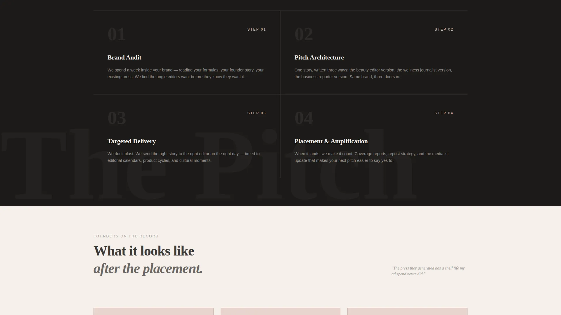Editorial Beauty PR Agency Landing Page Template