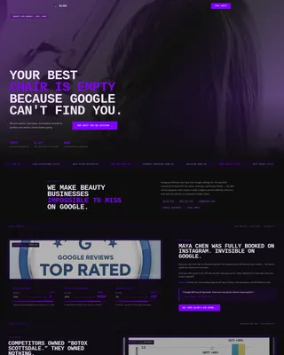 Bold Brutalist Beauty SEO Agency Landing Page Template