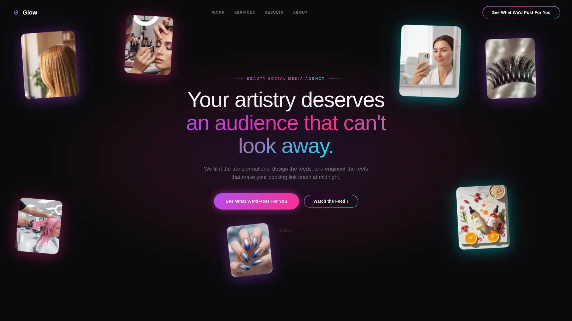 Beauty & Salon Social Media Agency Landing Page