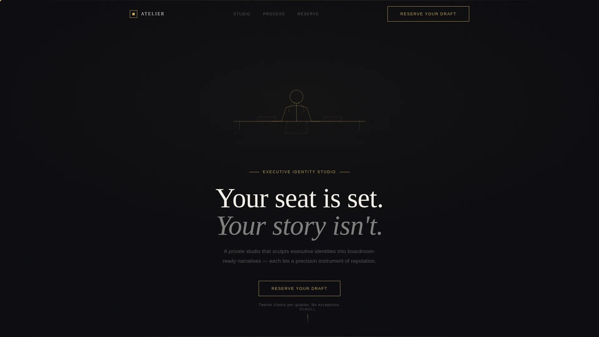 Bento Grid Landing Page for Executive Bio Studio