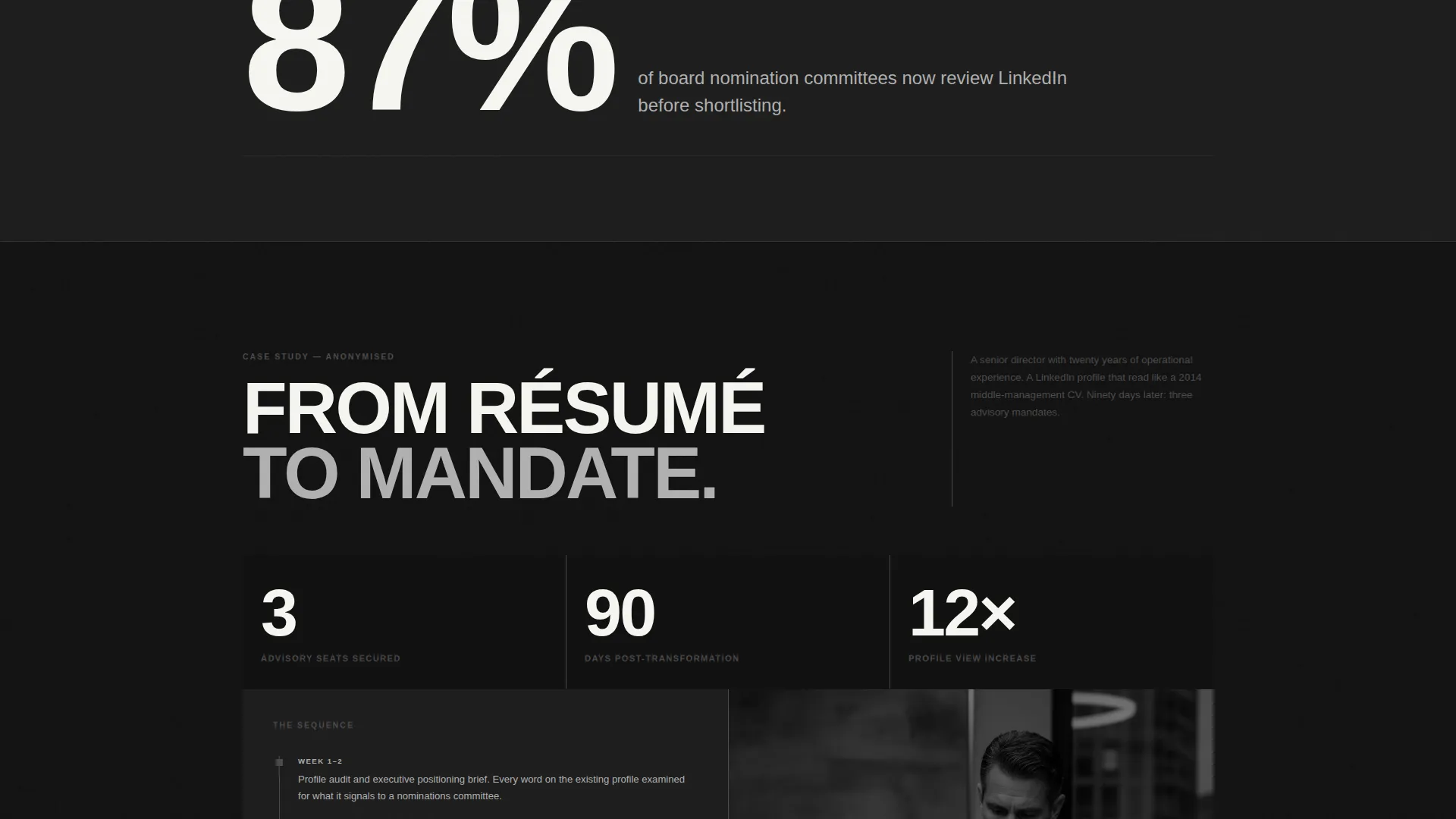 Board Member LinkedIn Profile Optimization Landing Page