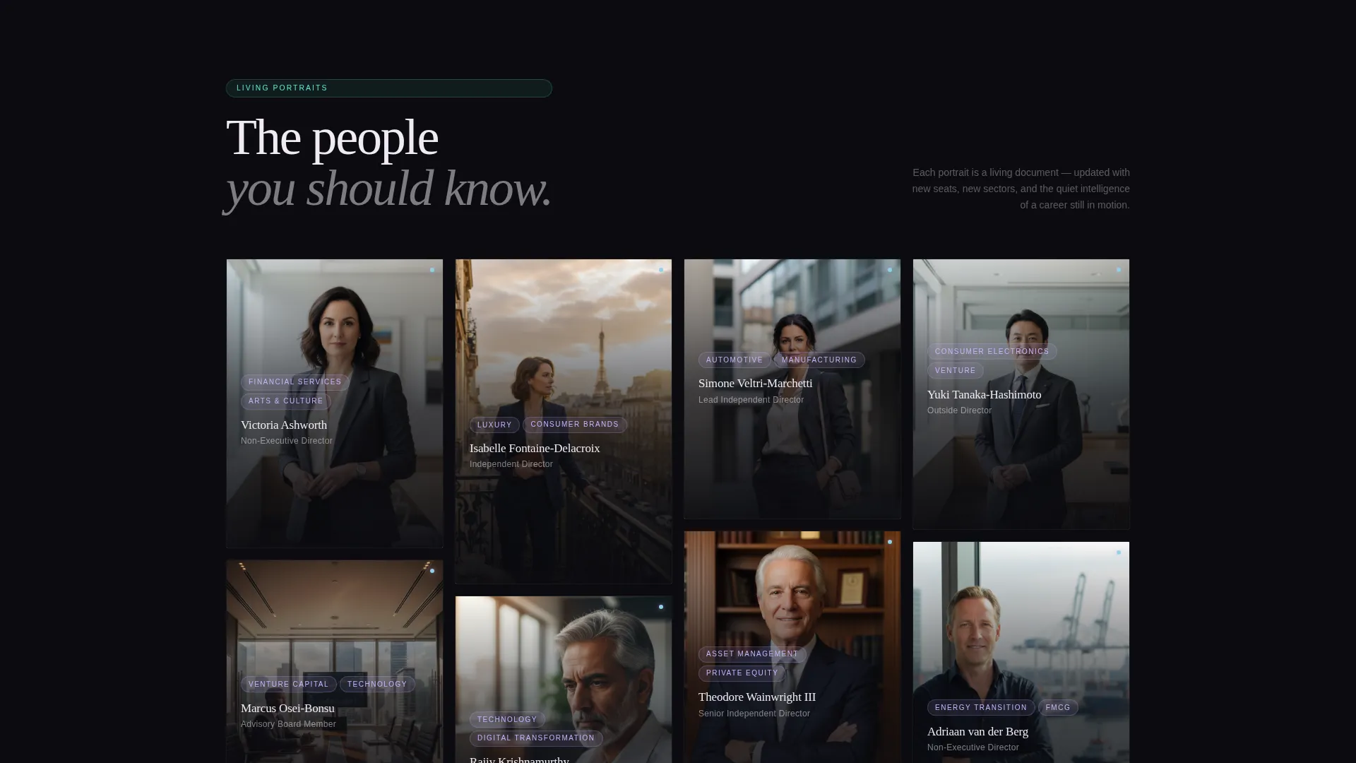 Board Member Networking Bio Landing Page Template