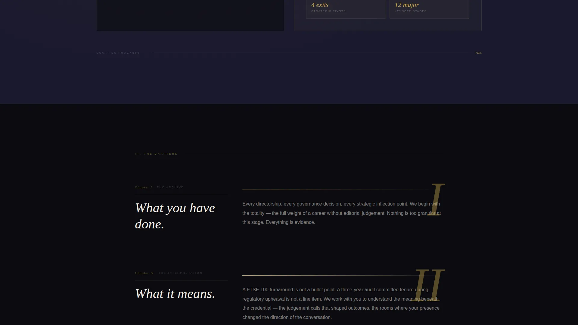 Board Member Portfolio Atelier Landing Page