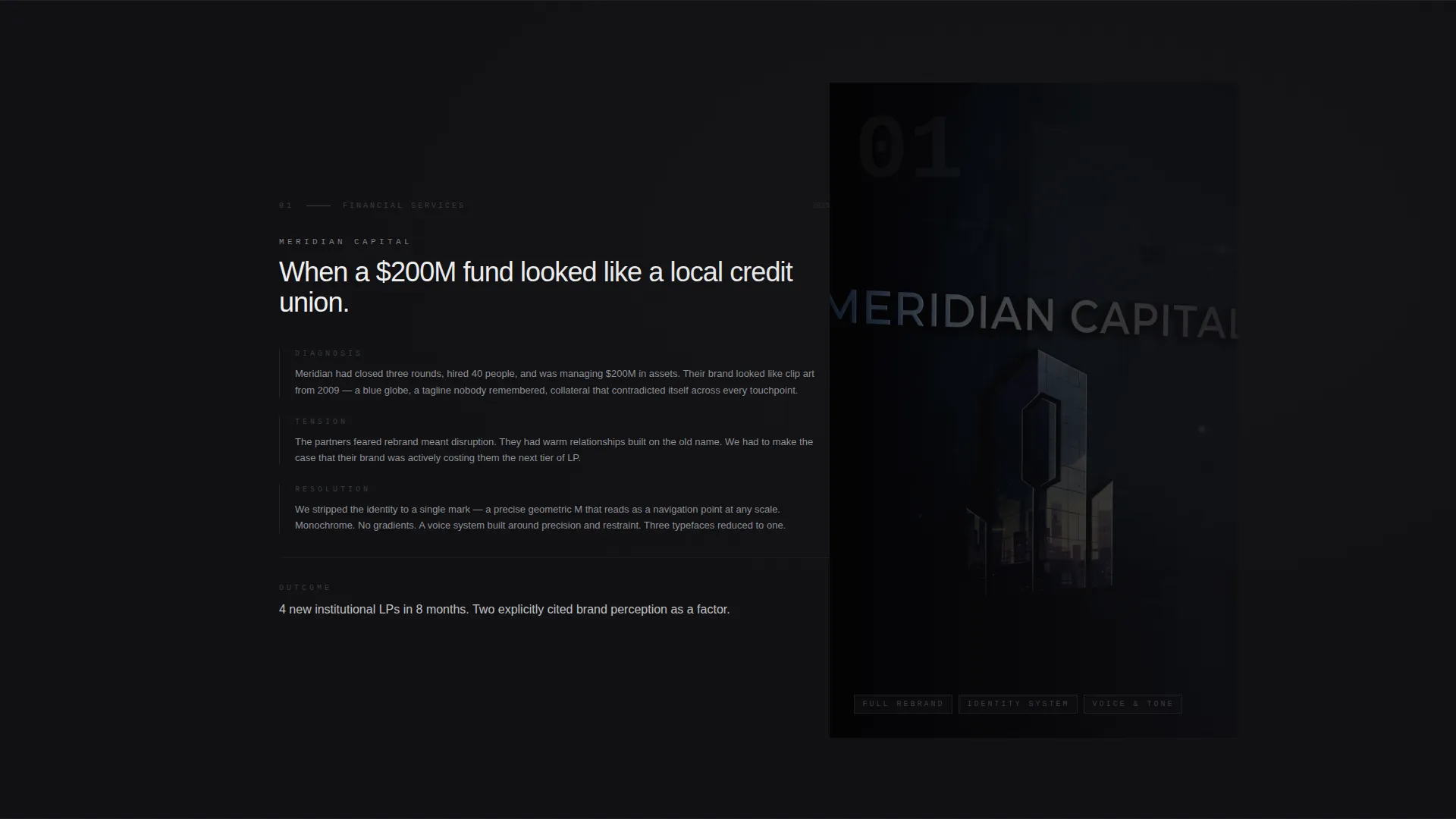 Dark Brand Strategist Landing Page Template