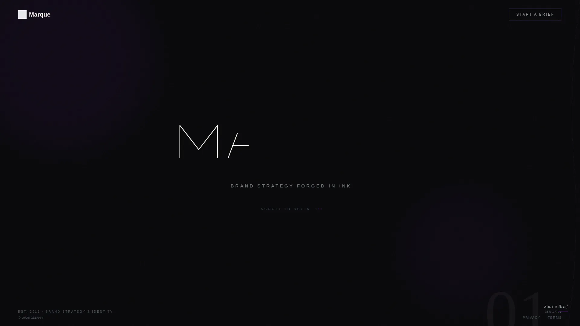 Horizontal Scroll Brand Strategy Landing Page Template