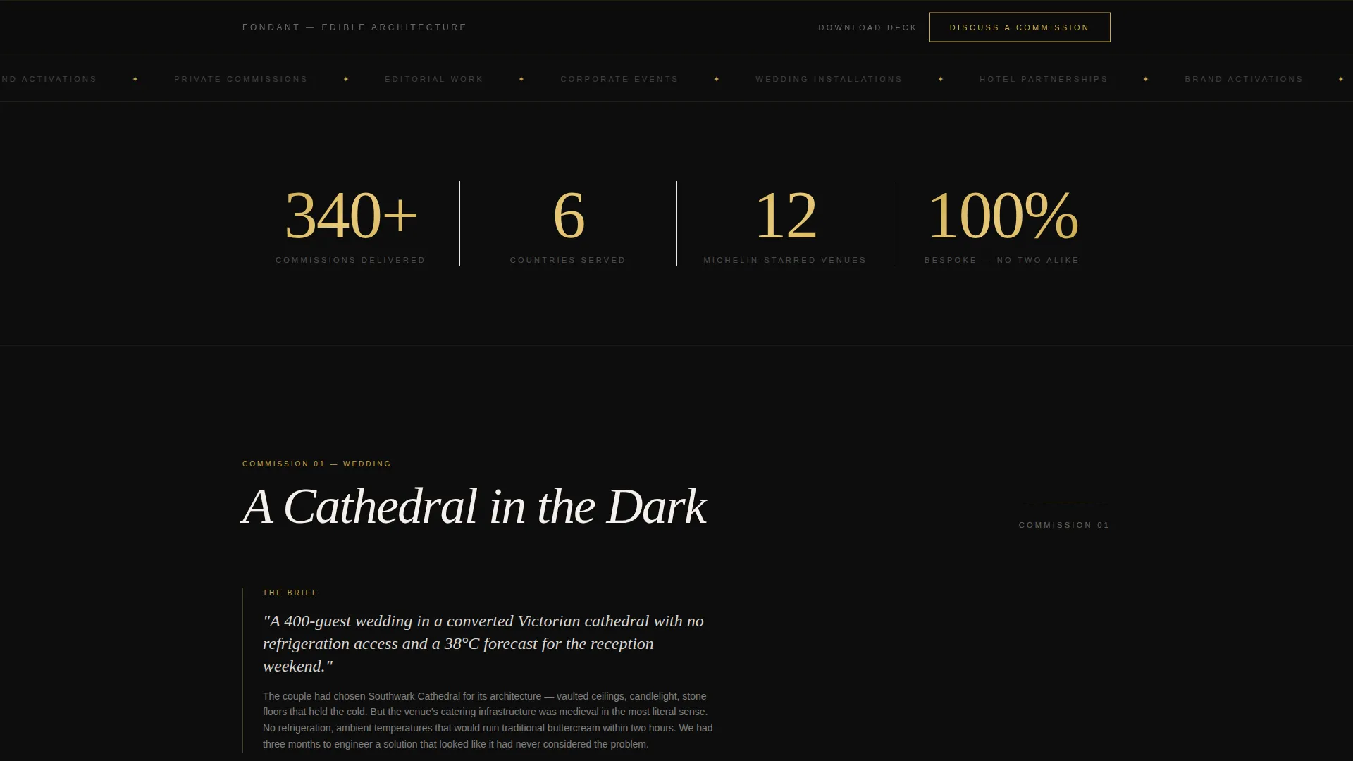 Dark Immersive Cake Decorator Landing Page Template