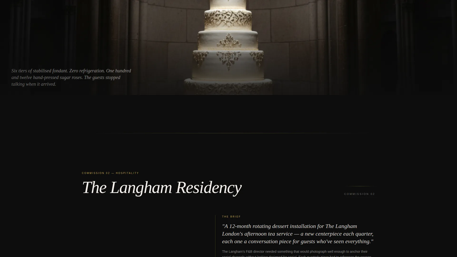 Dark Immersive Cake Decorator Landing Page Template