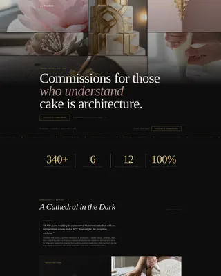 Dark Immersive Cake Decorator Landing Page Template