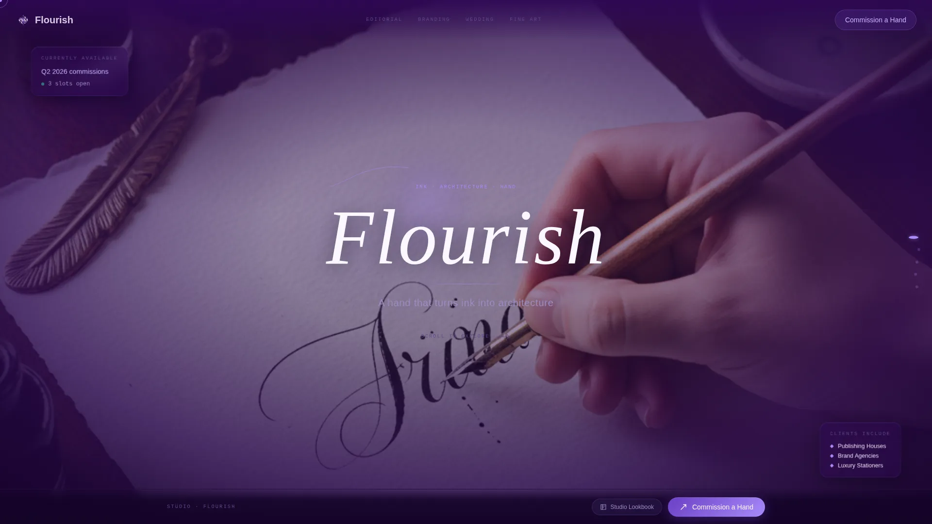 Elegant Calligrapher Portfolio Landing Page Template