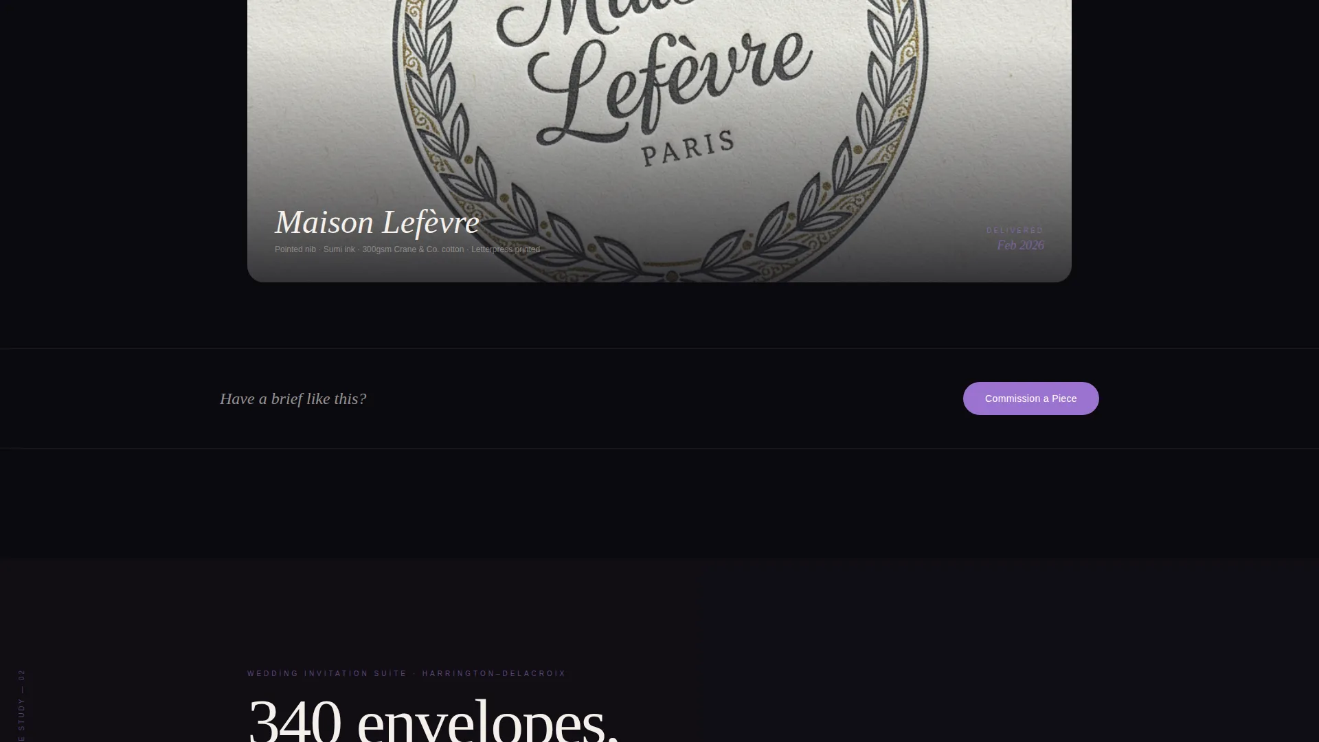 Calligrapher Case Study Portfolio Landing Page