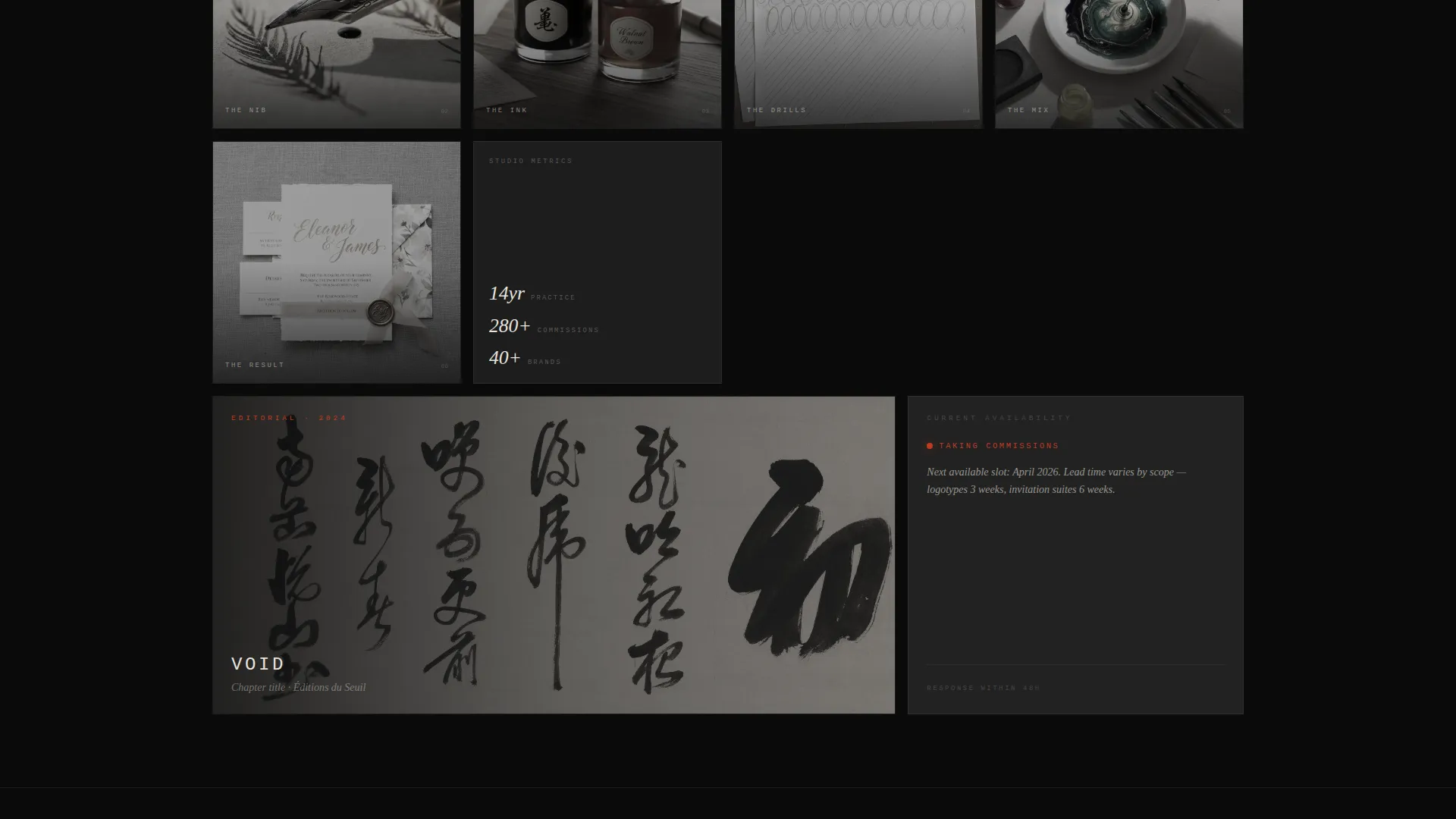 Bold Calligrapher Portfolio Landing Page Template