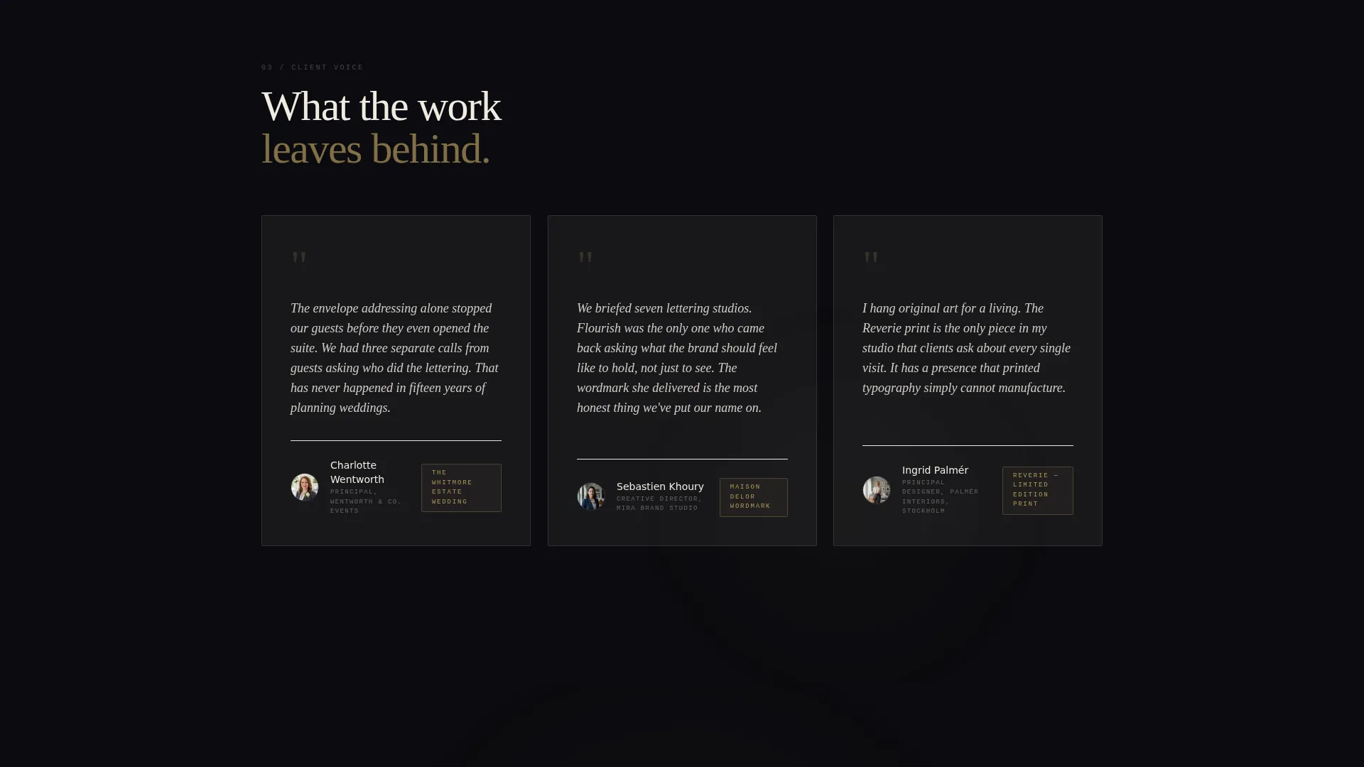 Dark Immersive Calligrapher Landing Page Template