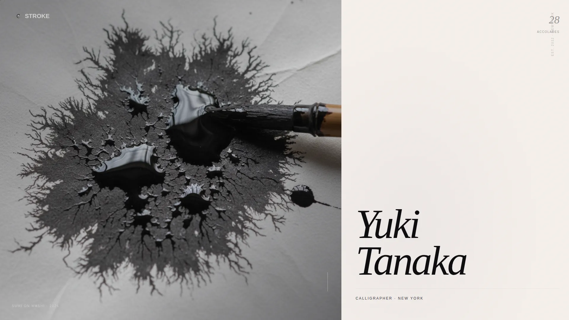 Elegant Calligrapher Portfolio Landing Page Template