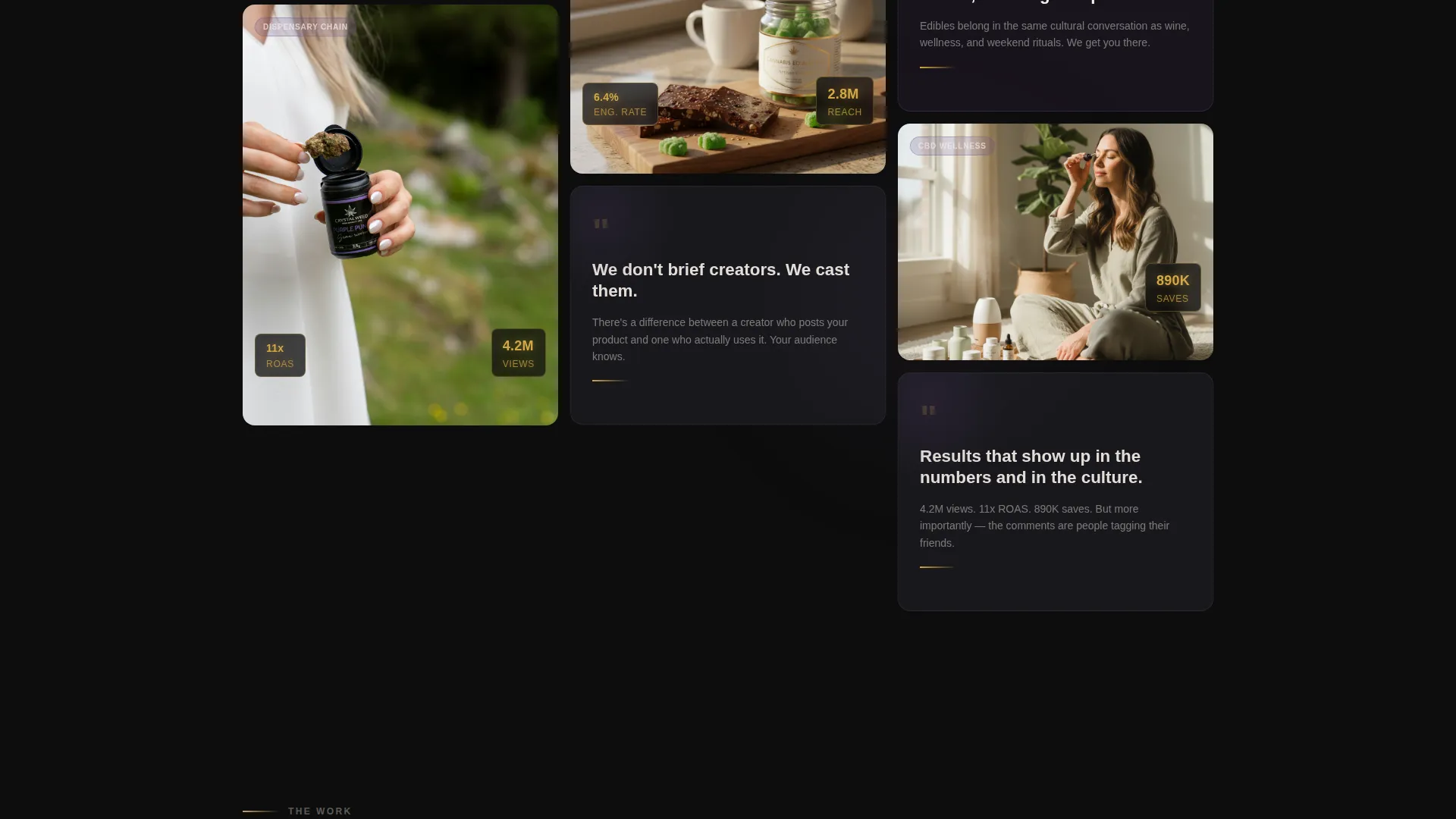Cannabis Influencer Marketing Agency Landing Page