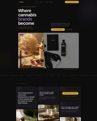 Cannabis Influencer Marketing Agency Landing Page