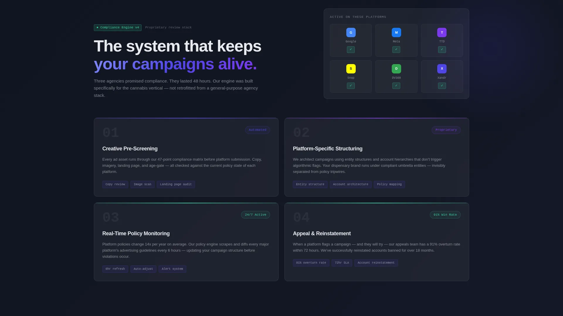 Cannabis PPC Agency Landing Page Template