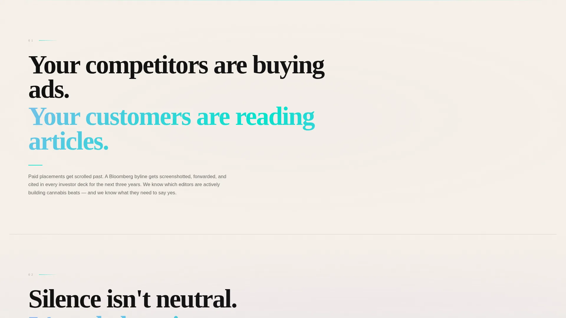 Cannabis PR Agency Landing Page Template