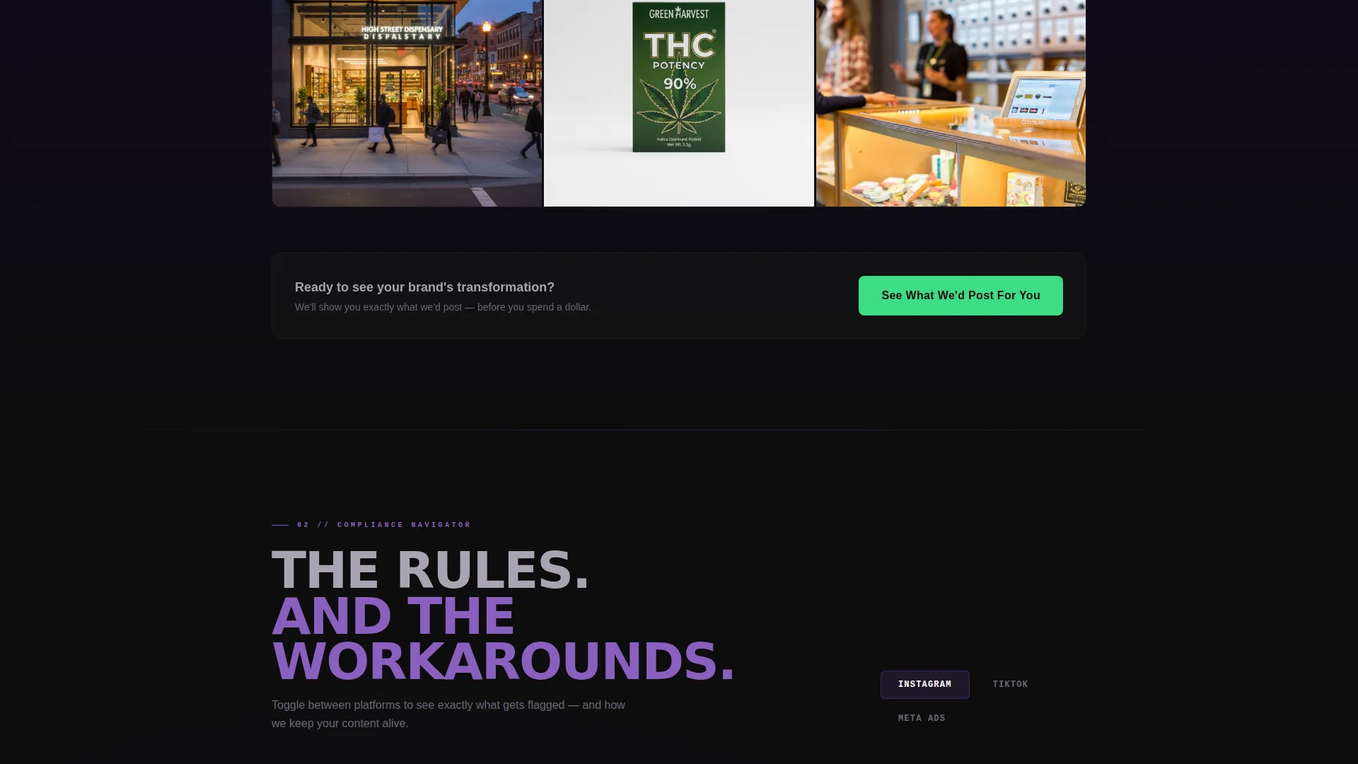 Cannabis Social Media Agency Landing Page Template