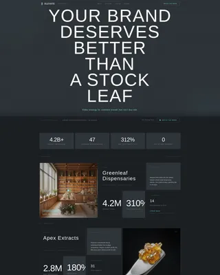 Bento Grid Landing Page for Cannabis Video Agencies