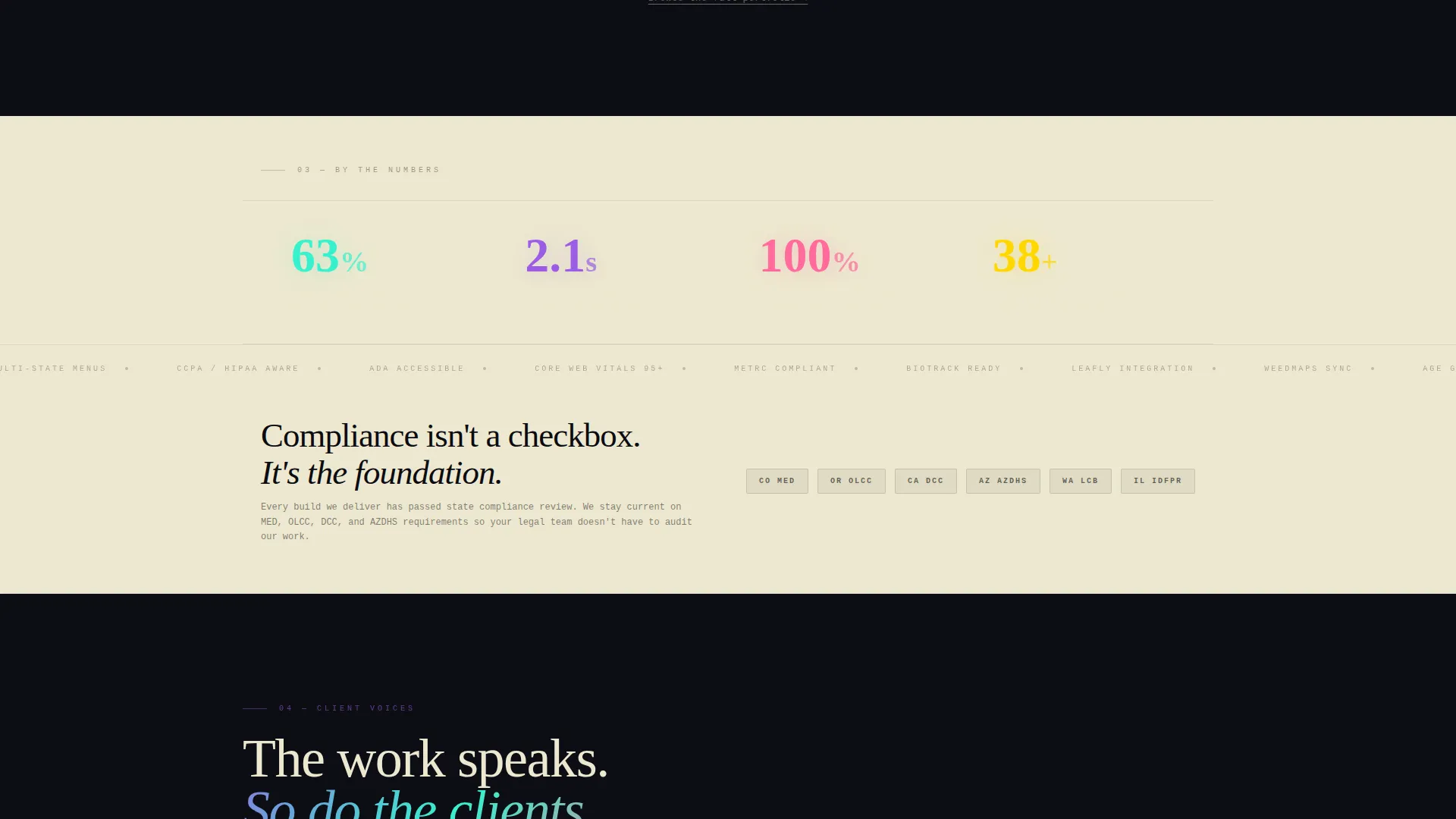 Iridescent Cannabis Agency Landing Page Template