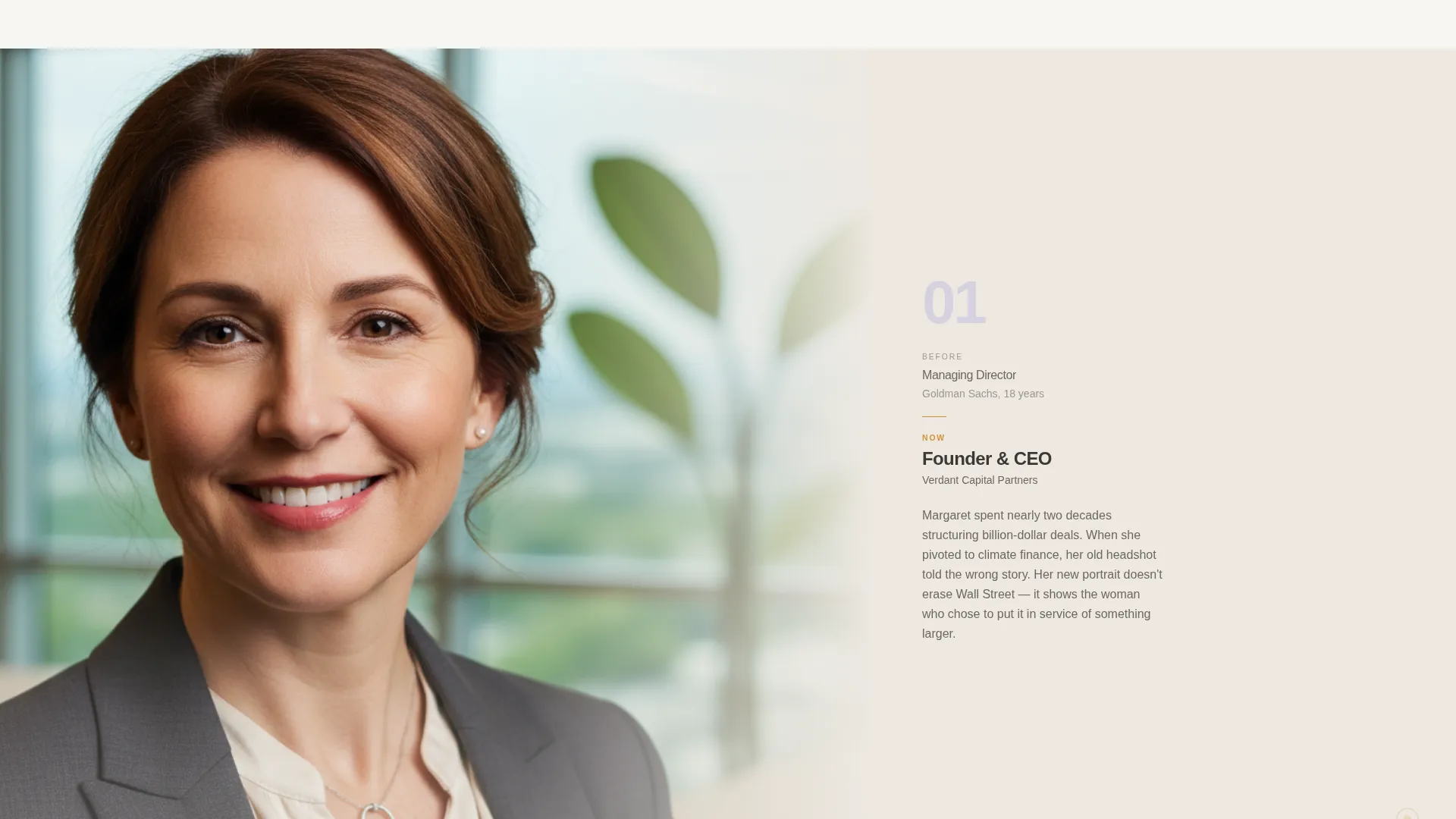 Executive Bio Landing Page Template for Career Changers