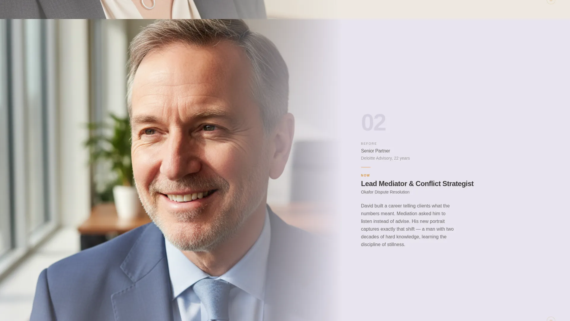 Executive Bio Landing Page Template for Career Changers