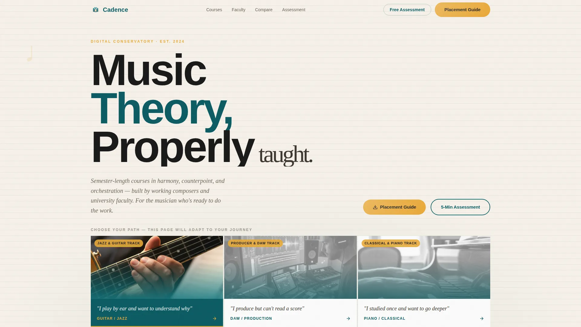 Music Theory Education Professional Website Template