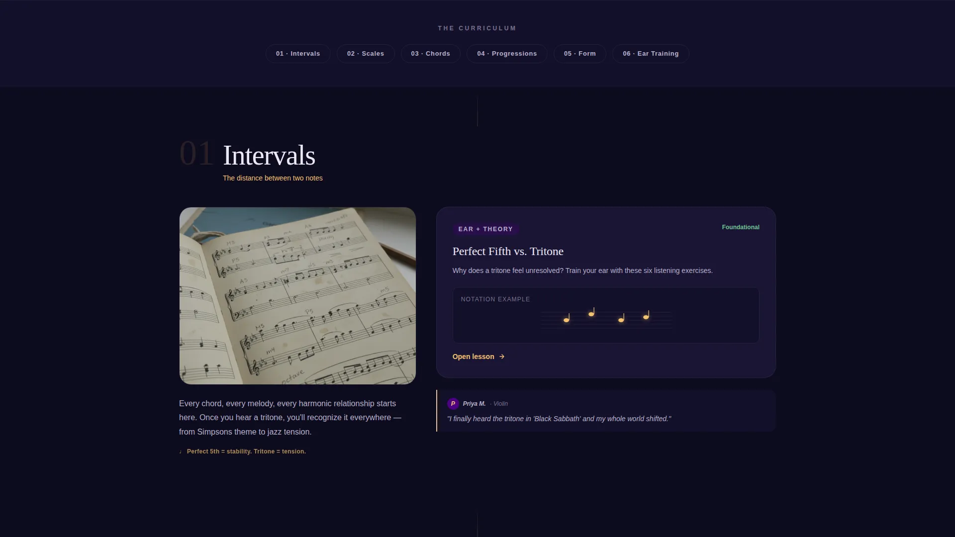 Music Theory Education Specialist Professional Website Template