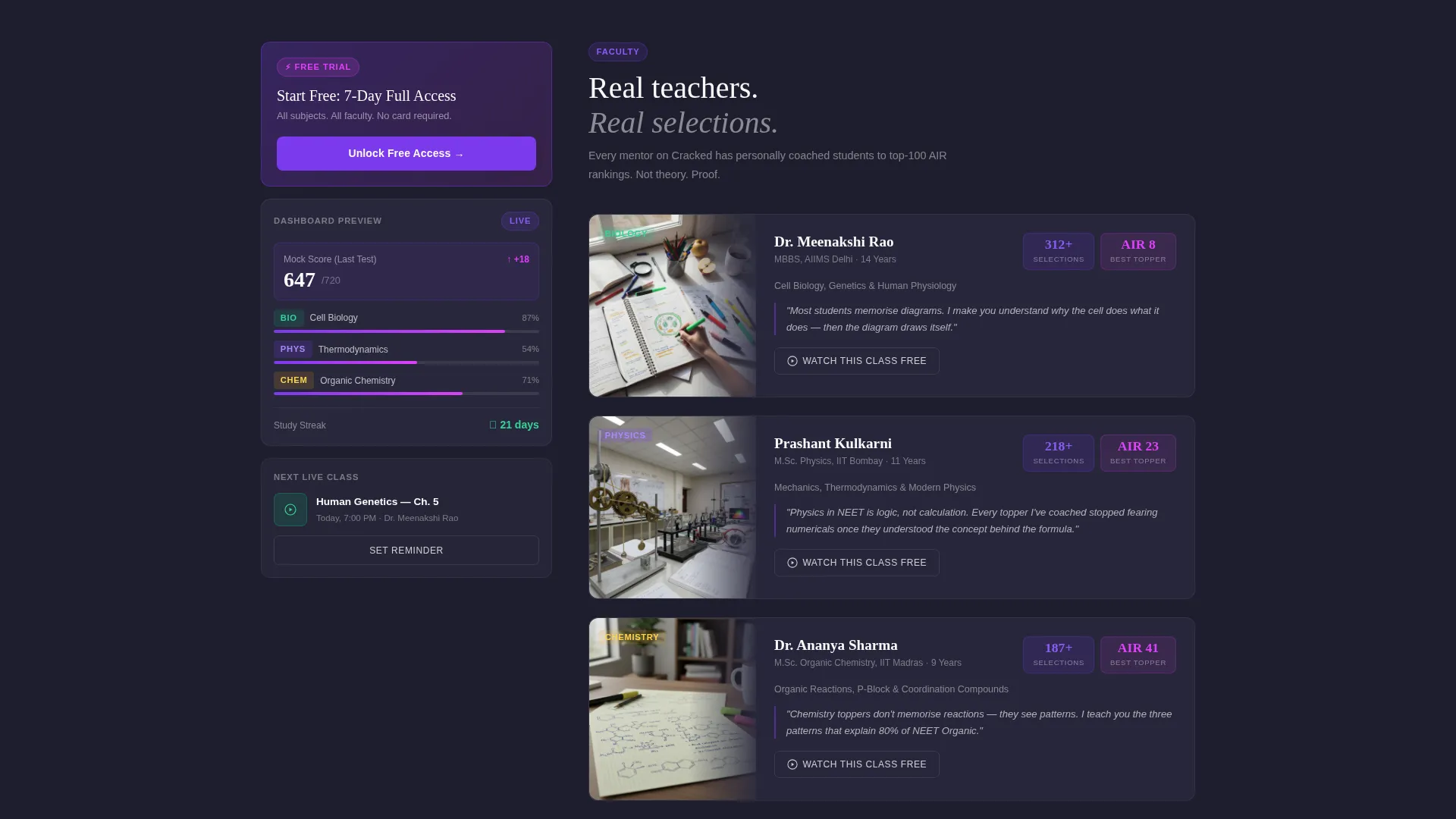 NEET-UG Coaching Sidebar Landing Page Template