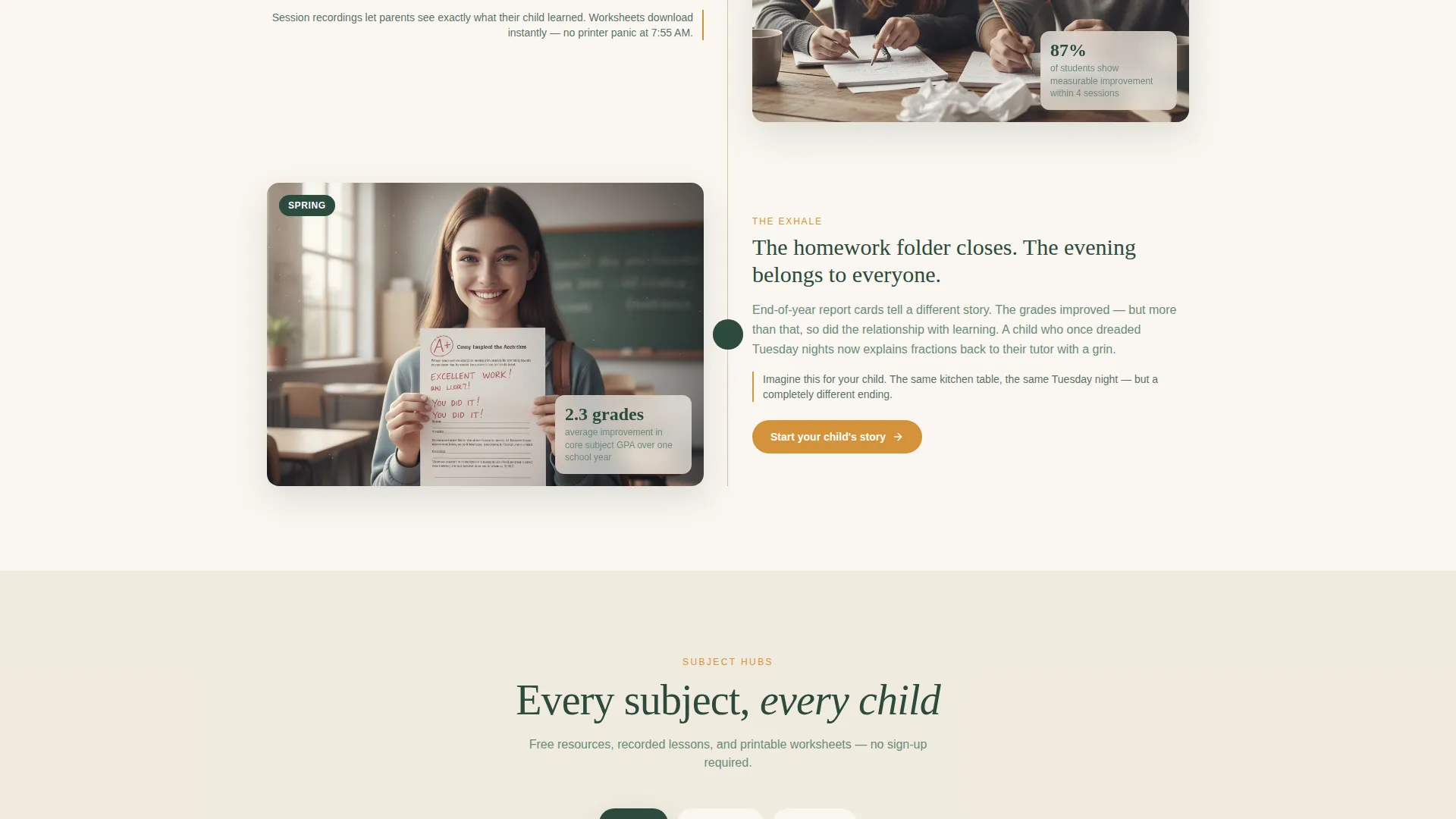 Online Tutoring Landing Page Template for Families