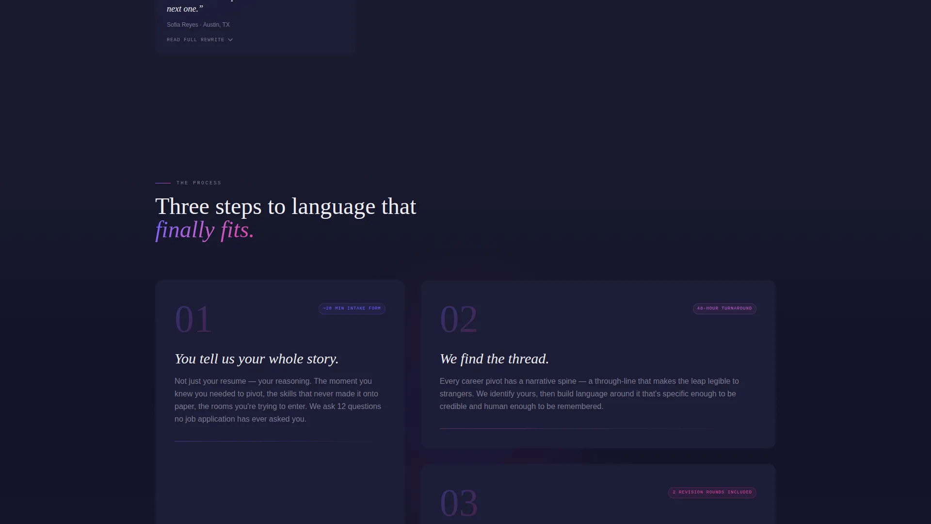 Career Changer Networking Bio Landing Page Template